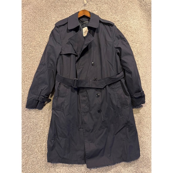 Defense Logistics Agency Other - Defense Logistics Agency Trench Coat Mens 44S Blue All Weather Removable Liner *